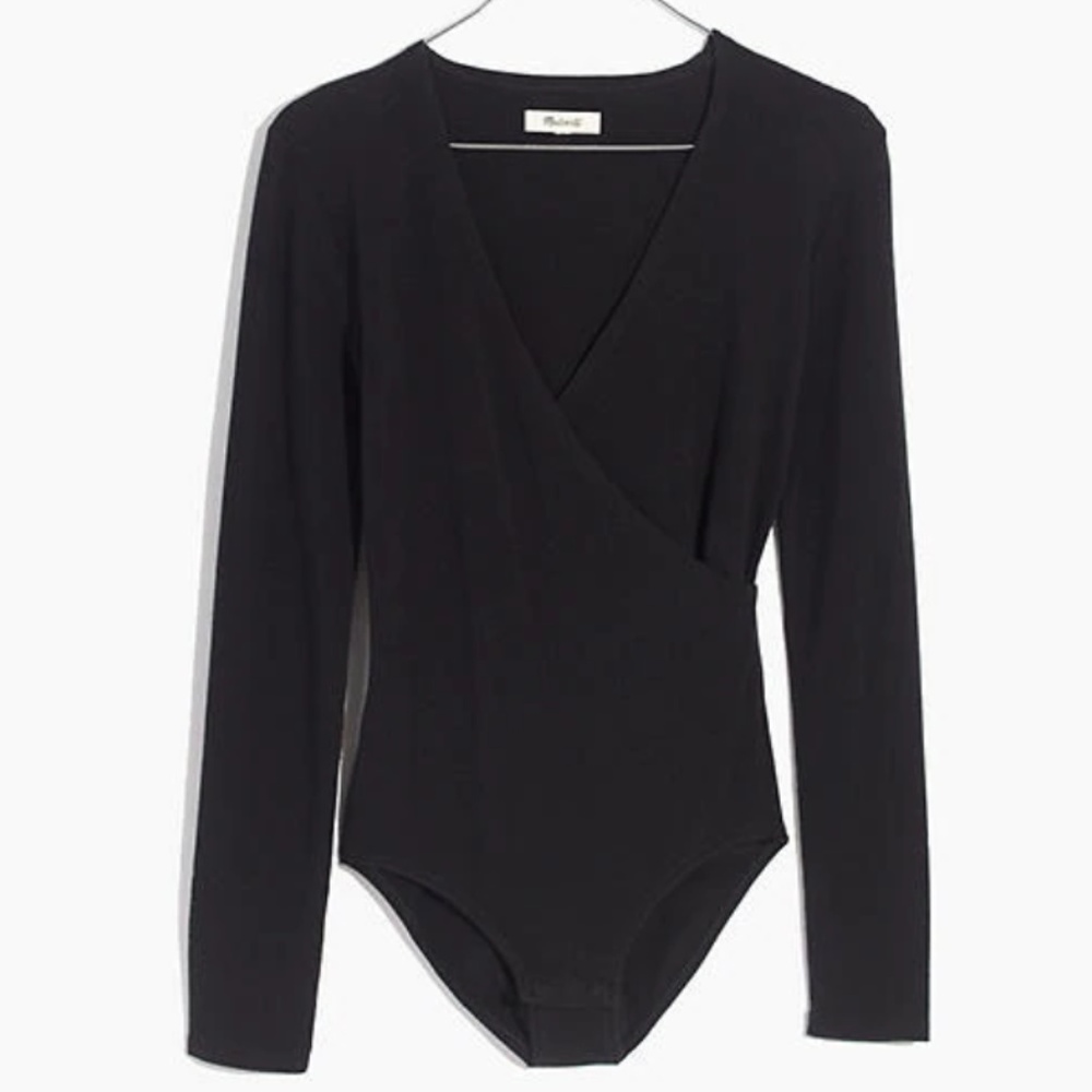 Madewell Wrap Bodysuit Black